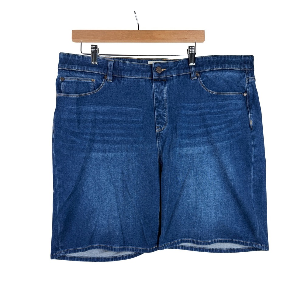 Soft Surroundings Pull On Short Ultimate Denim Shorts Sz 1X Blue Comfort Waist